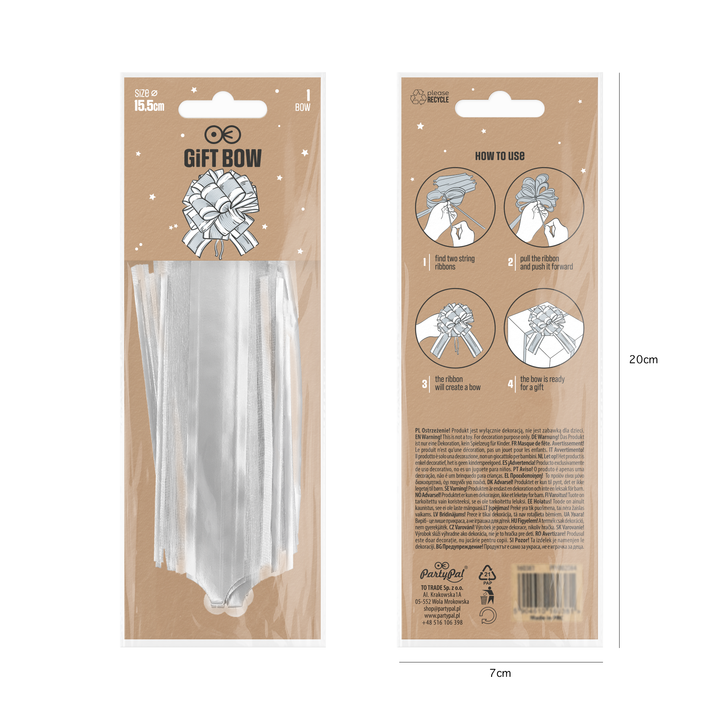 Kokarda ściągana prezentowa srebrna 1 szt.