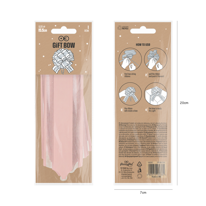 Kokarda ściągana prezentowa pastelowy beż 1 szt.