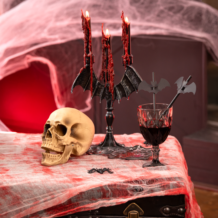 Halloween dekoracja Czaszka z ruchomą szczęką