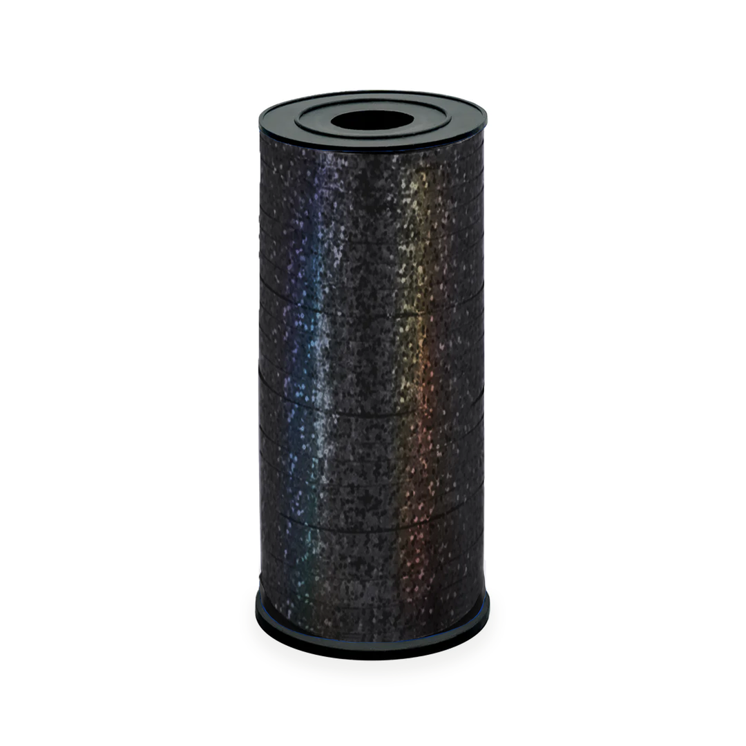 Wstążka plastikowa holograficzna czarna 92 m