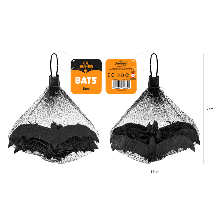 Halloween dekoracja nietoperz 5 szt.