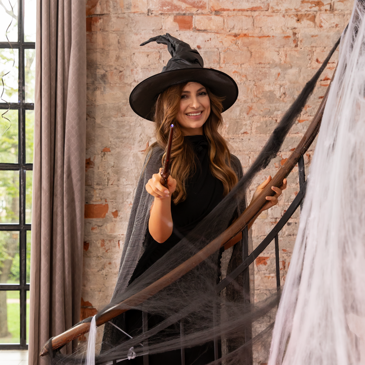 Kapelusz czarownicy Halloween czarny 38x42cm