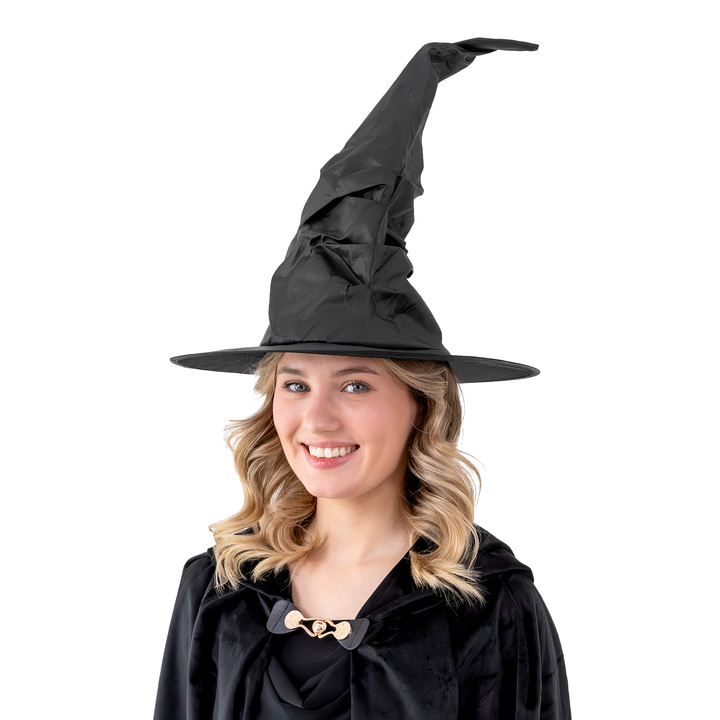 Kapelusz czarownicy Halloween czarny 38x42cm