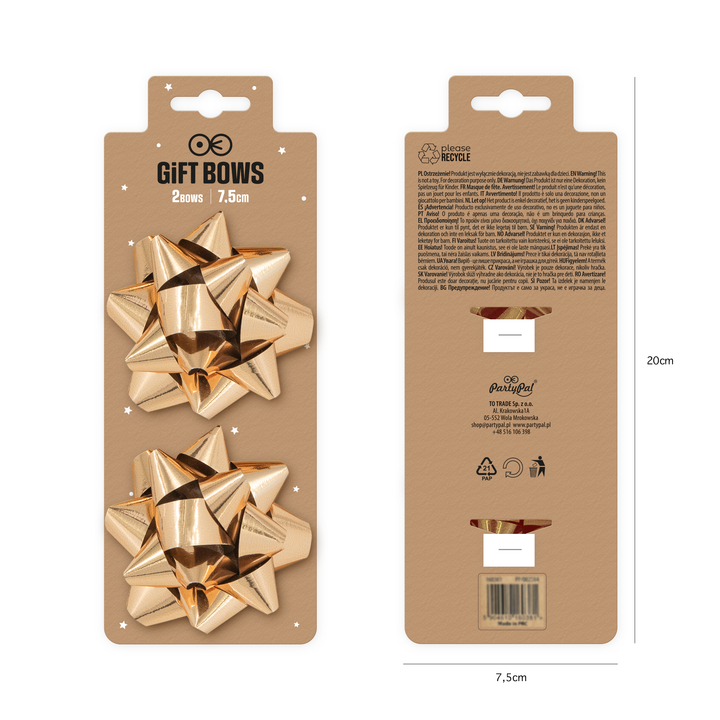 Kokarda prezentowa rose gold 3 cale 2 szt.