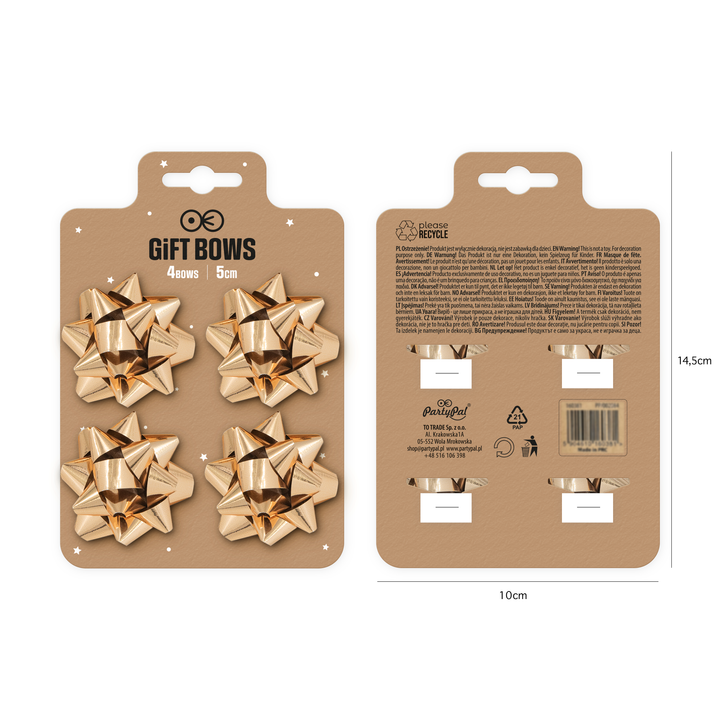 Kokarda prezentowa rose gold 2 cale 4 szt.