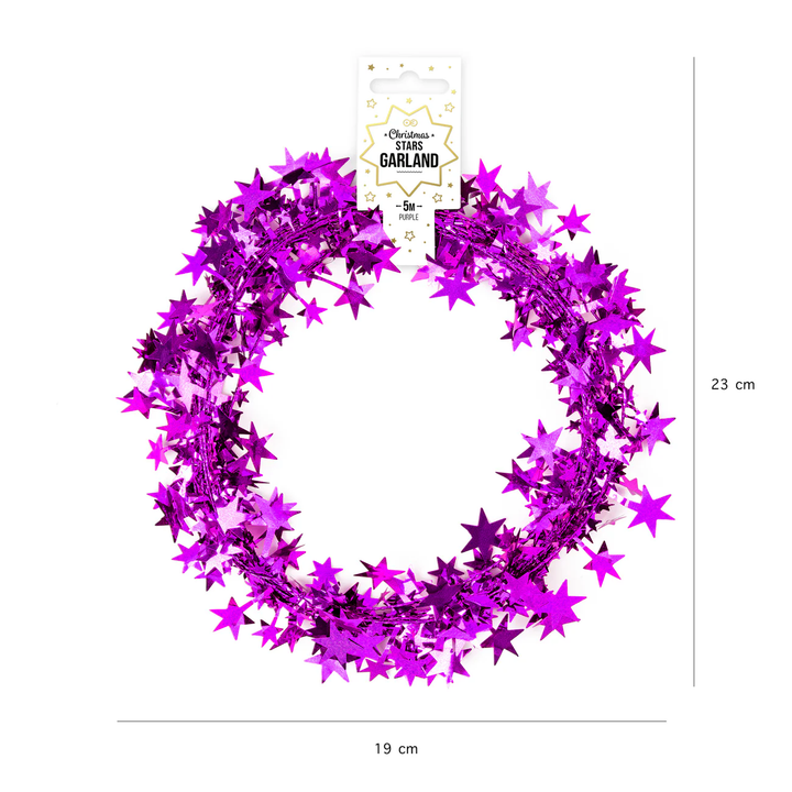 Girlanda z gwiazdek fioletowa 5m - OUTLET