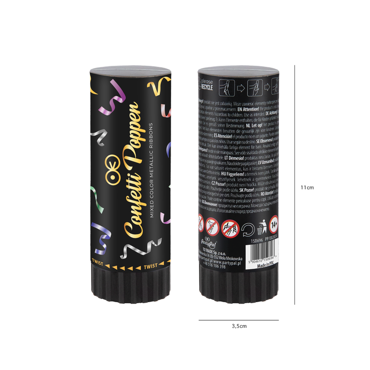 Konfetti mini kolorowe długie świderki