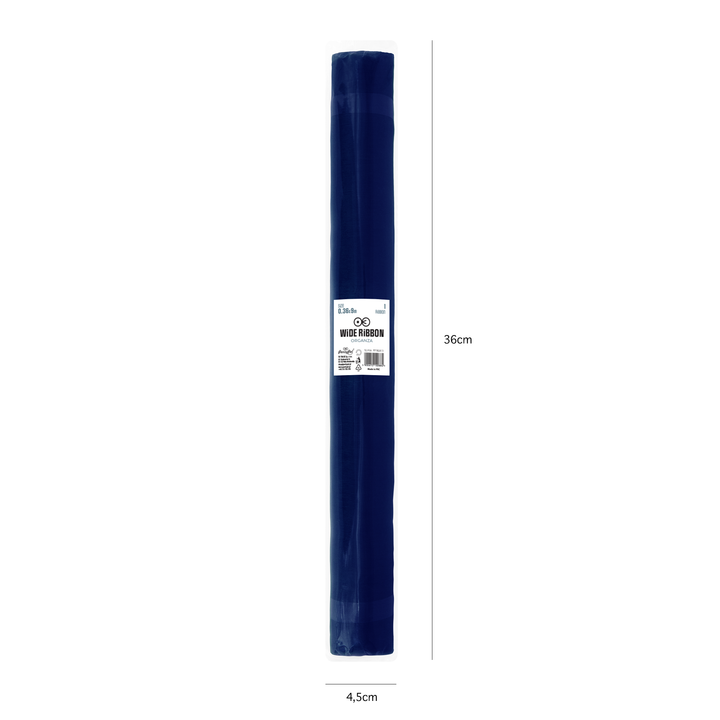 Organza gładka granatowa 0,36x9m