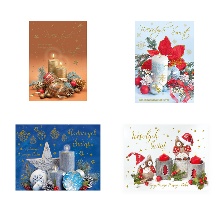 Kartki świąteczne przestrzenne 4 wzory