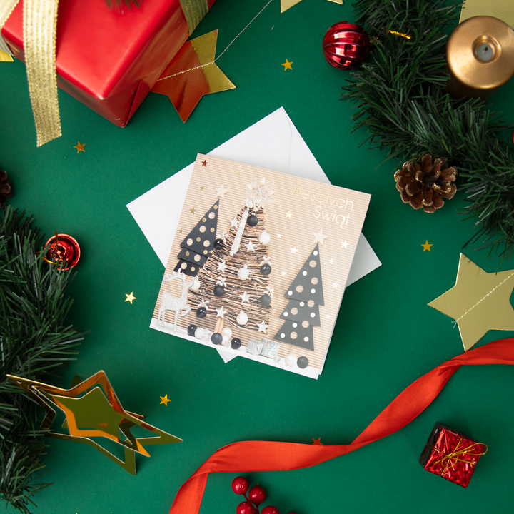 Kartki świąteczne kwadratowe 6 wzorów