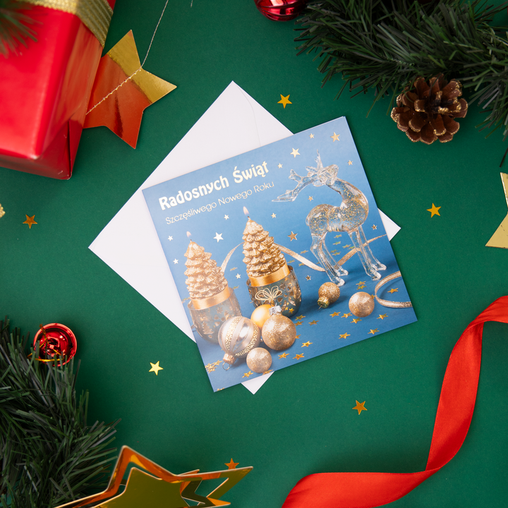 Kartki świąteczne kwadratowe 6 wzorów