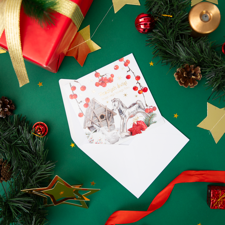 Kartki świąteczne kwadratowe 6 wzorów