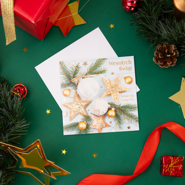 Kartki świąteczne kwadratowe 6 wzorów