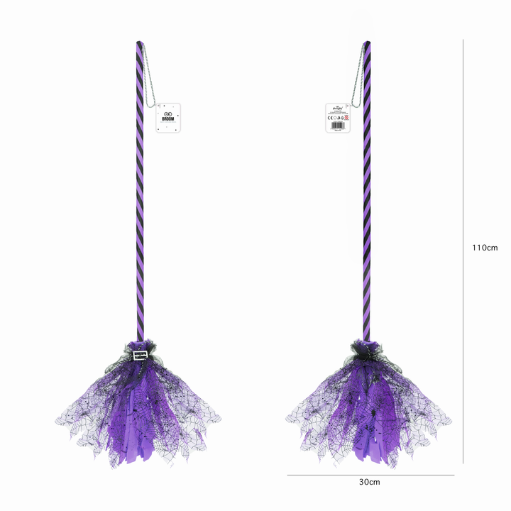 Halloween miotła czarownicy fioletowa 120cm