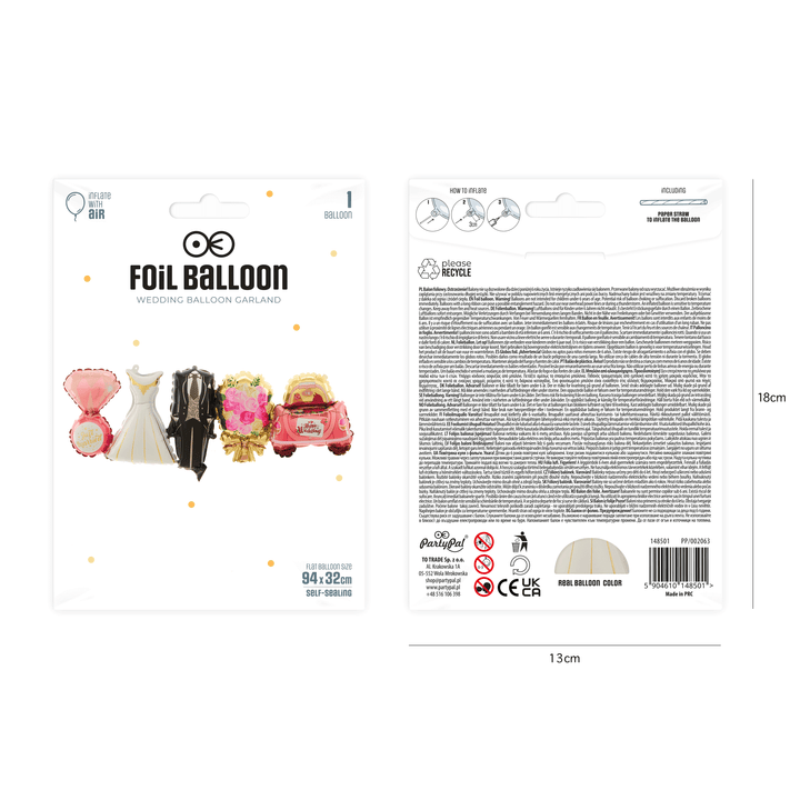 Girlanda balonowa Ślub 94x32cm