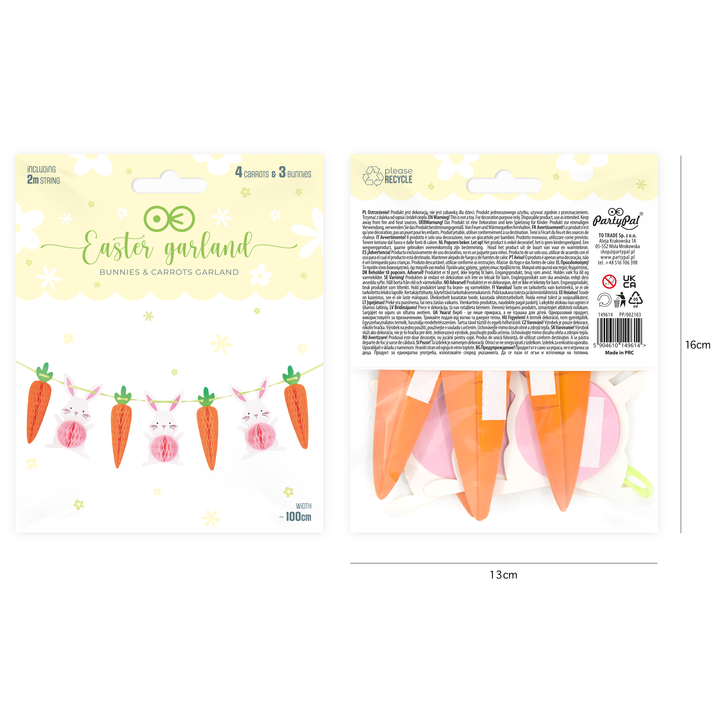 Girlanda honeycomb Wielkanoc 100 cm 1 szt.