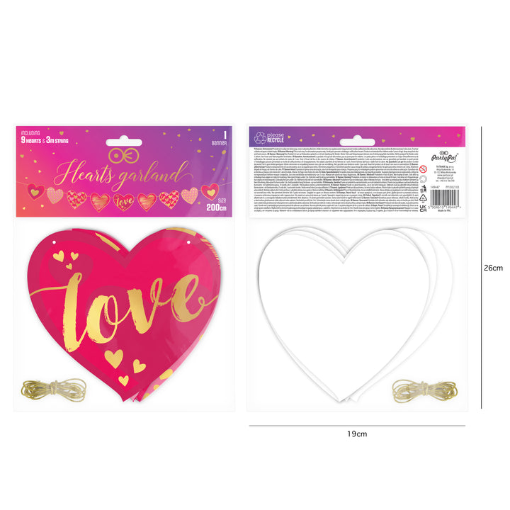 Girlanda Serca we wzory 17x200cm