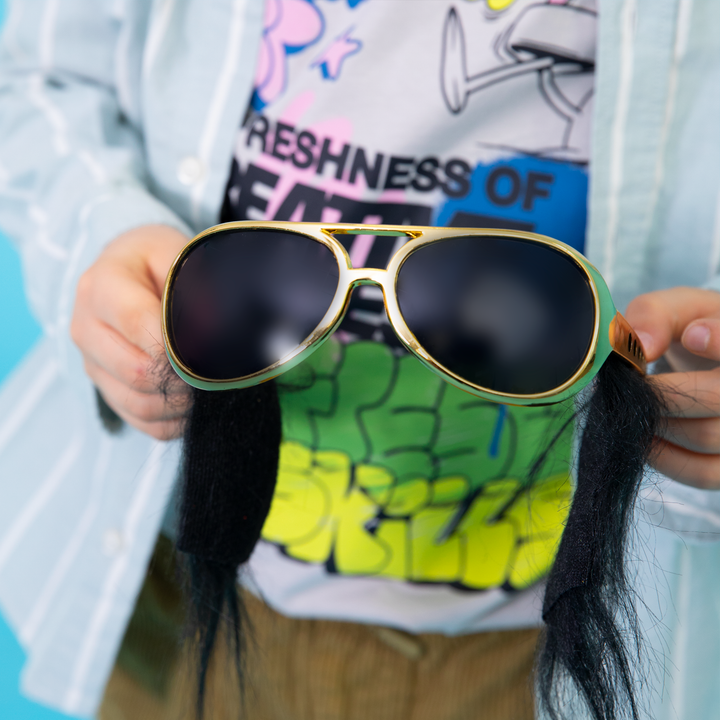 Imprezowe okulary Elvisa z bokobrodami 1szt.