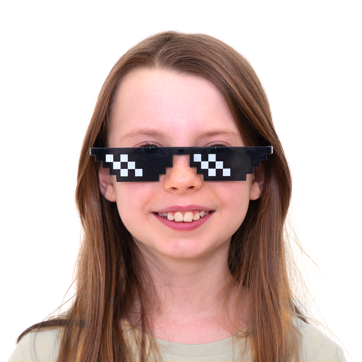 Imprezowe wąskie okulary Piksele 1szt.