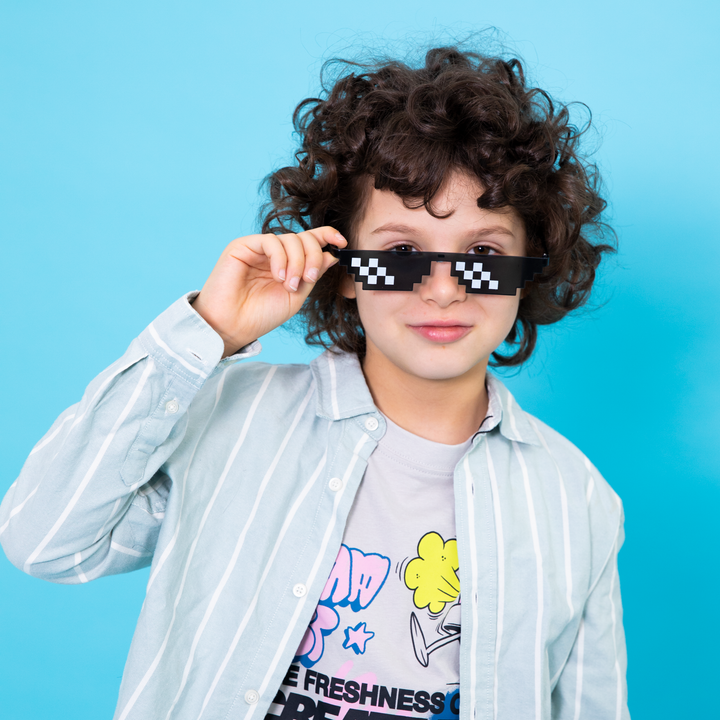 Imprezowe wąskie okulary Piksele 1szt.