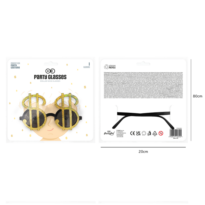 Imprezowe okulary Znak dolara 1szt.