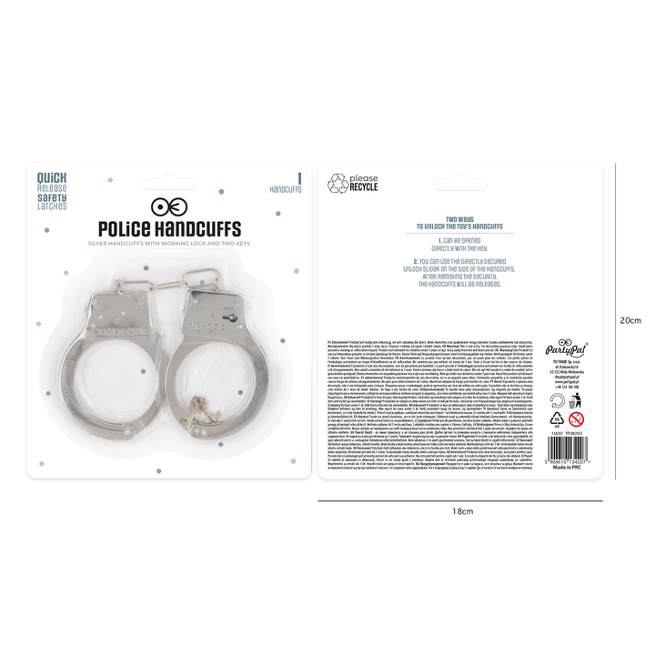 Kajdanki policyjne srebrne