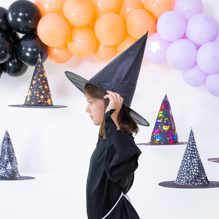 Kapelusz czarownicy Halloween czarny 38x32cm