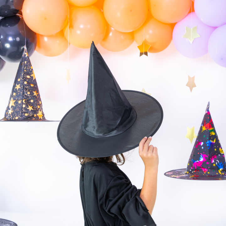 Kapelusz czarownicy Halloween czarny 38x32cm