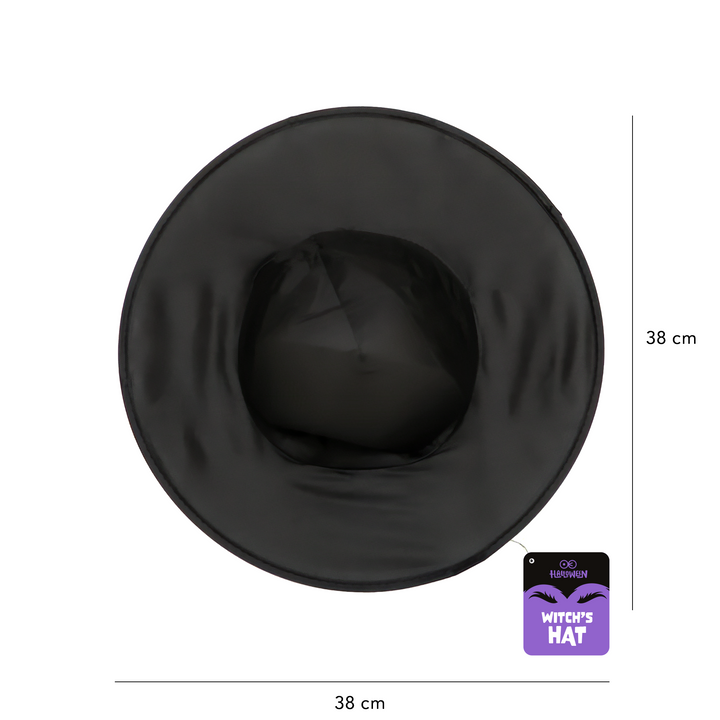 Kapelusz czarownicy Halloween czarny 38x32cm