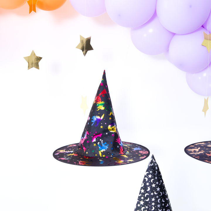 Kapelusz czarownicy Halloween kolorowy 38x32cm