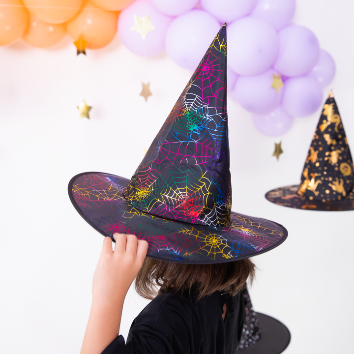 Kapelusz czarownicy Pajęczyny kolorowy 38x32cm