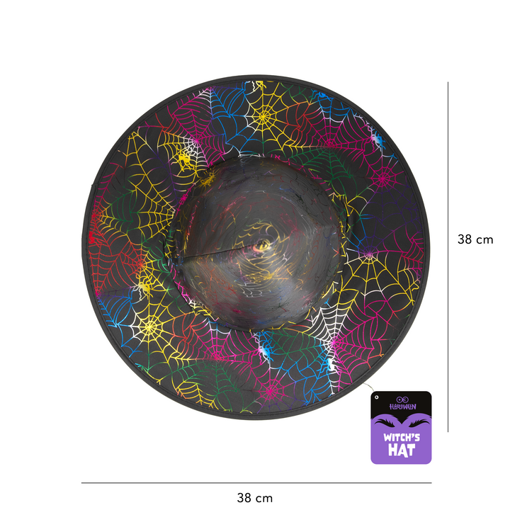 Kapelusz czarownicy Pajęczyny kolorowy 38x32cm