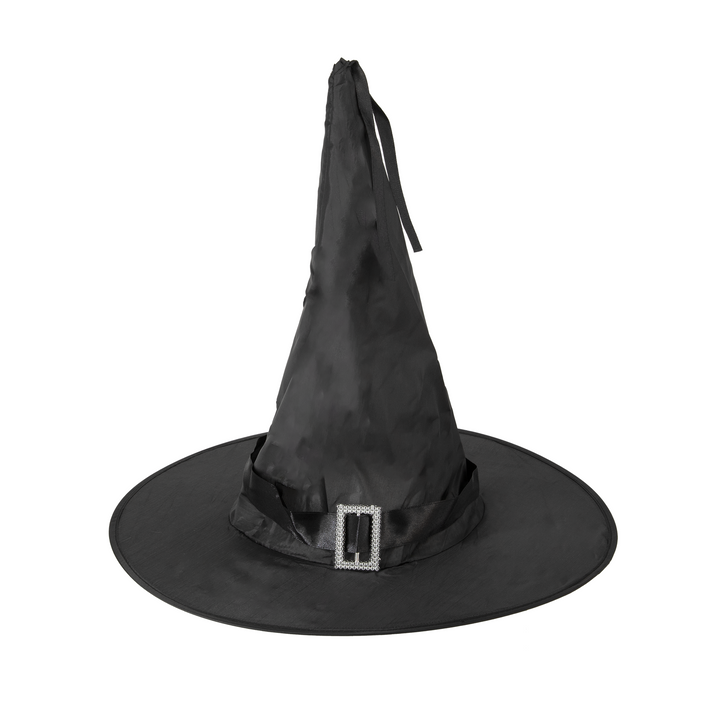 Kapelusz czarownicy z diodami LED czarny 38x35cm