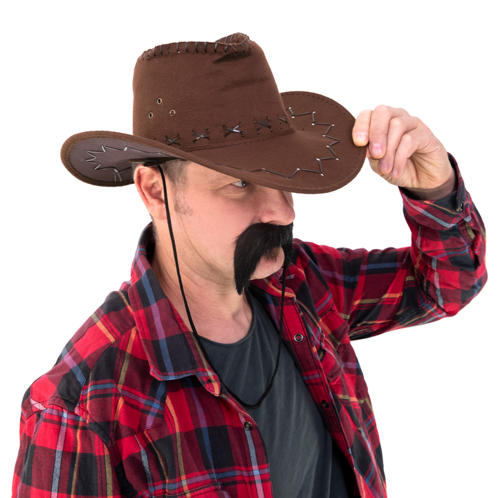 Kapelusz kowbojski zamszowy brązowy