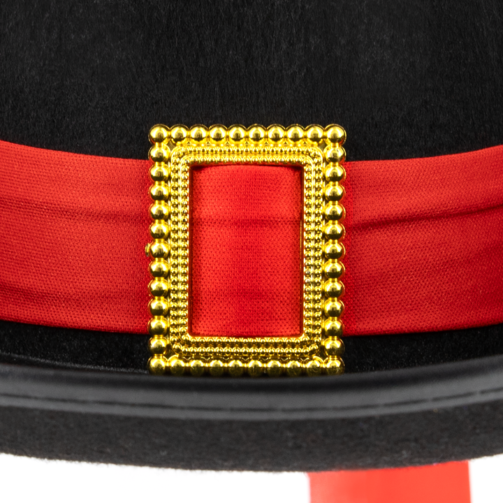 Kapelusz muszkietera czarny z czerwoną szarfą