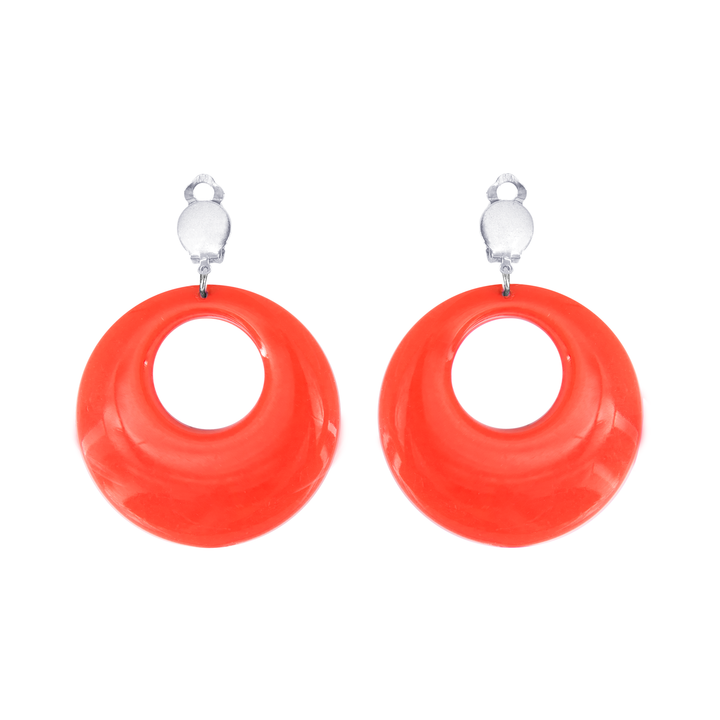 Klipsy neonowe Koła pomarańczowe 4,5cm