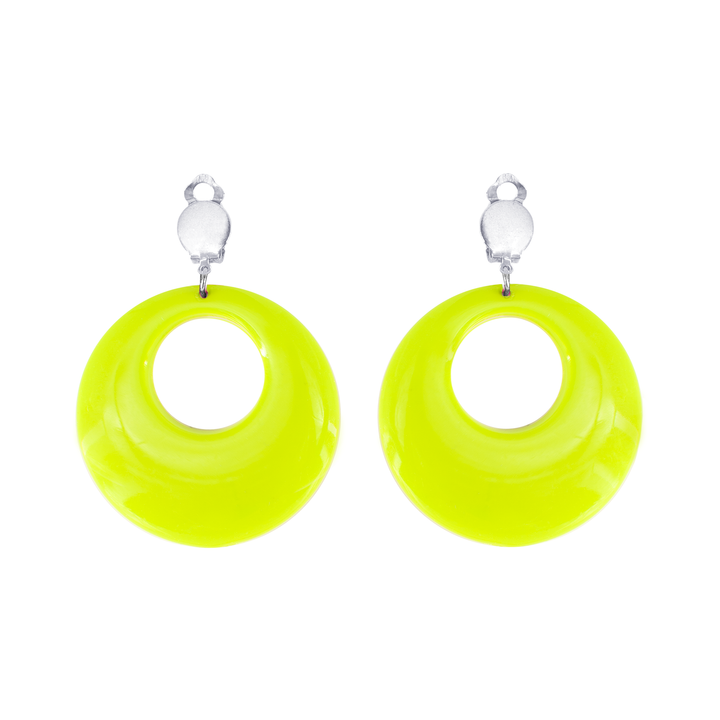 Klipsy neonowe Koła żółte 4,5cm