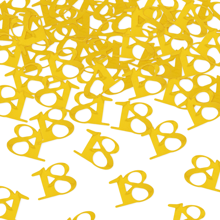Konfetti cyfra 18 metaliczne złote 40cm