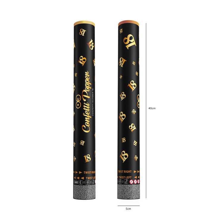 Konfetti cyfra 18 metaliczne złote 40cm