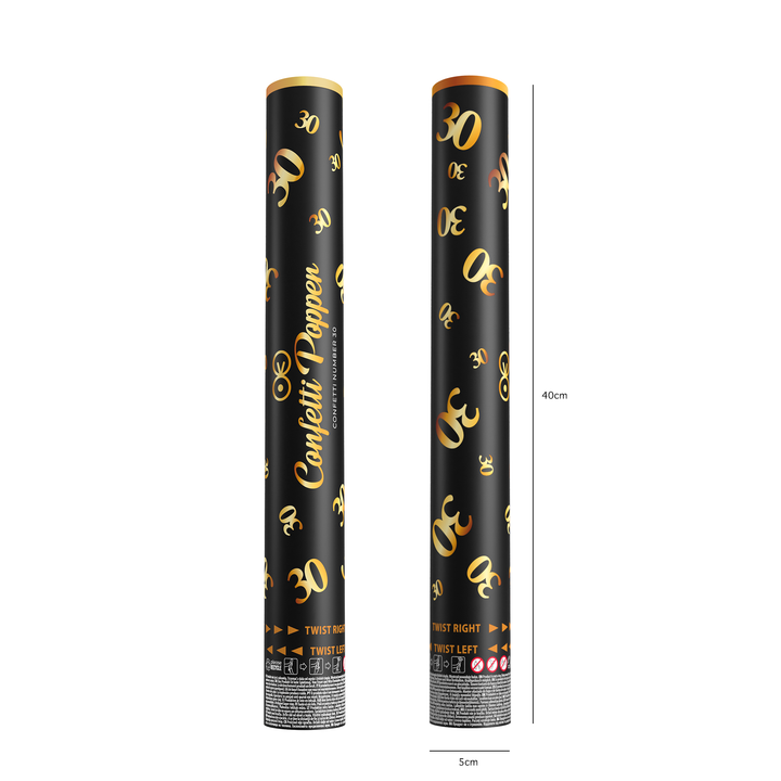 Konfetti cyfra 30 metaliczne złote 40cm