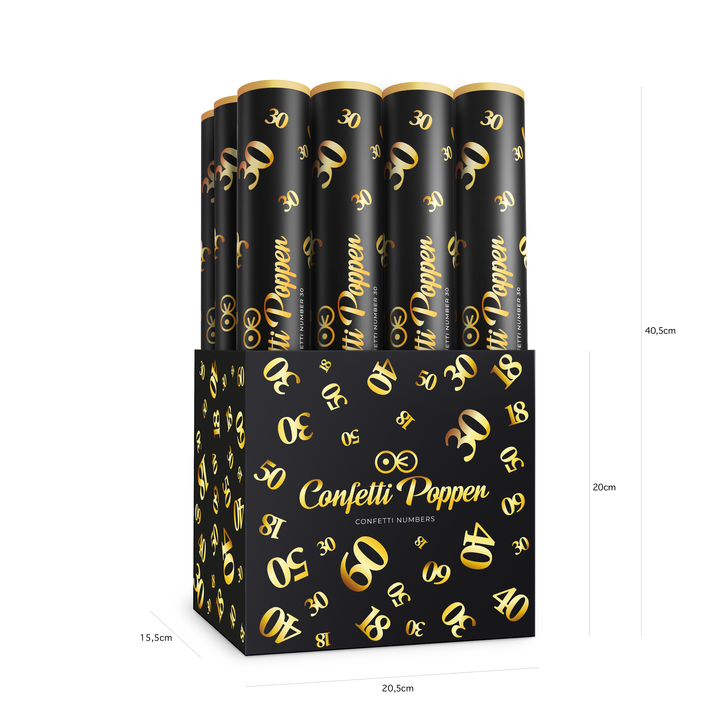Konfetti cyfra 30 metaliczne złote 40cm