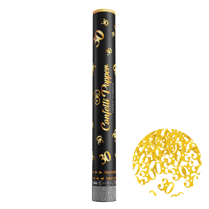 Konfetti cyfra 30 metaliczne złote 40cm