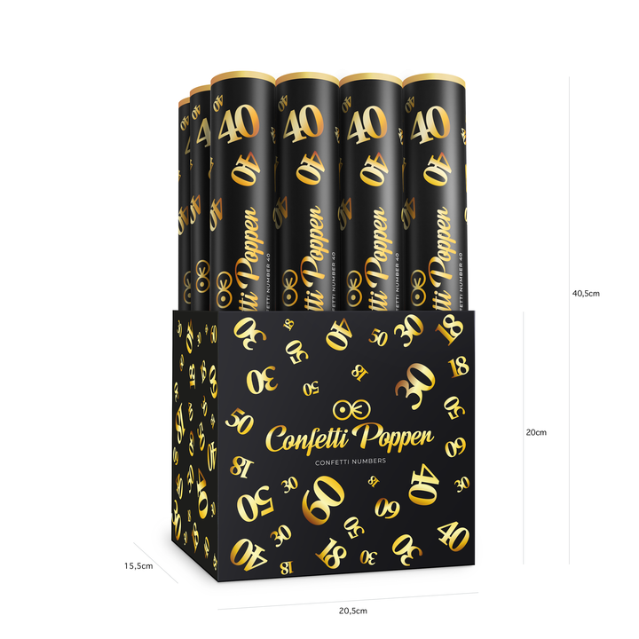 Konfetti cyfra 40 metaliczne złote 40cm