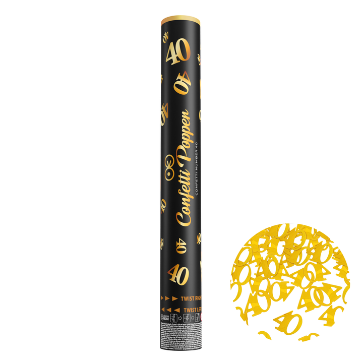 Konfetti cyfra 40 metaliczne złote 40cm