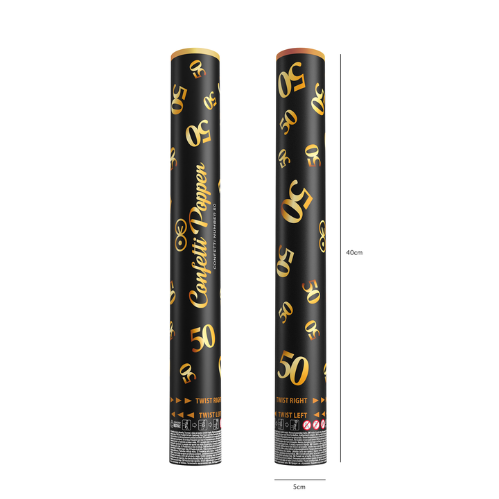 Konfetti cyfra 50 metaliczne złote 40cm