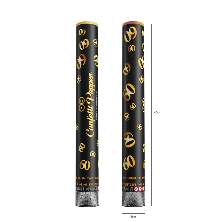 Konfetti cyfra 60 metaliczne złote 40cm