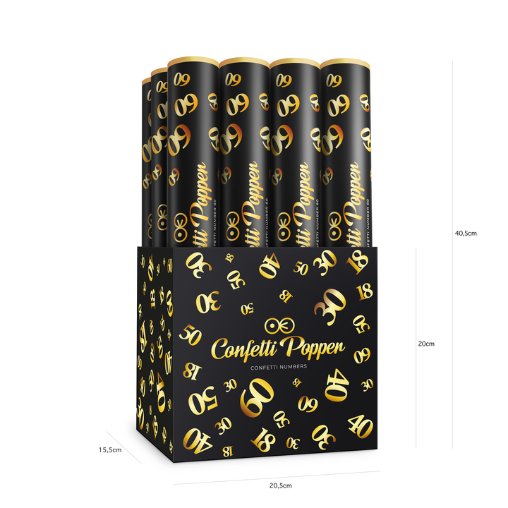 Konfetti cyfra 60 metaliczne złote 40cm