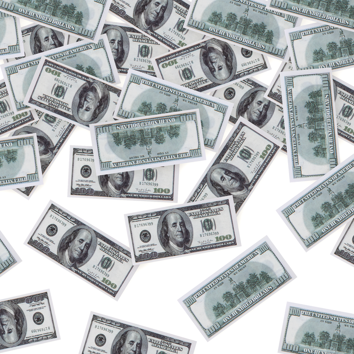 Konfetti banknoty 100 Dolarów 60cm