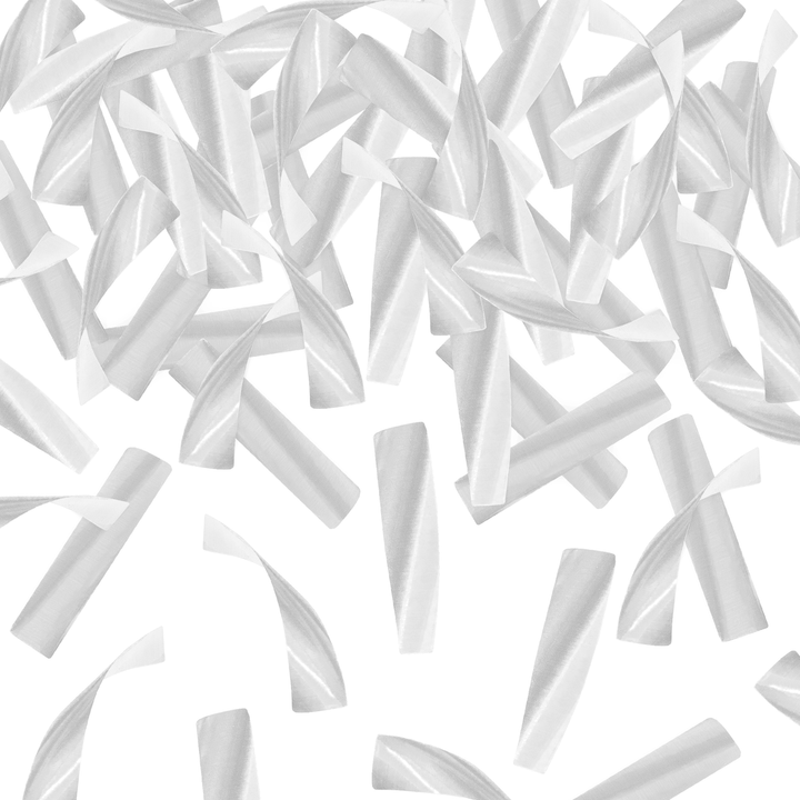 Konfetti paski metaliczne srebrne 60cm