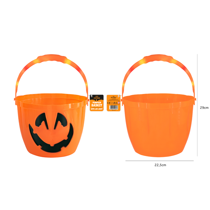 Halloween koszyk na cukierki z podświetlaną rączką